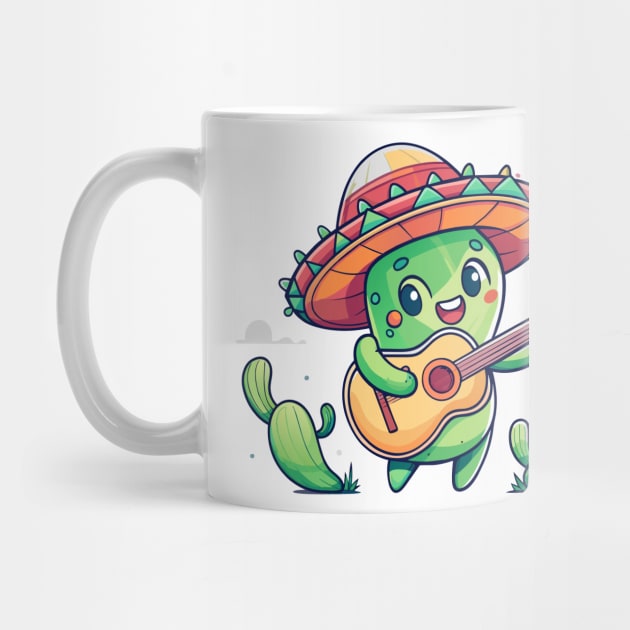 cute cactus playing guitar by Shapwac12